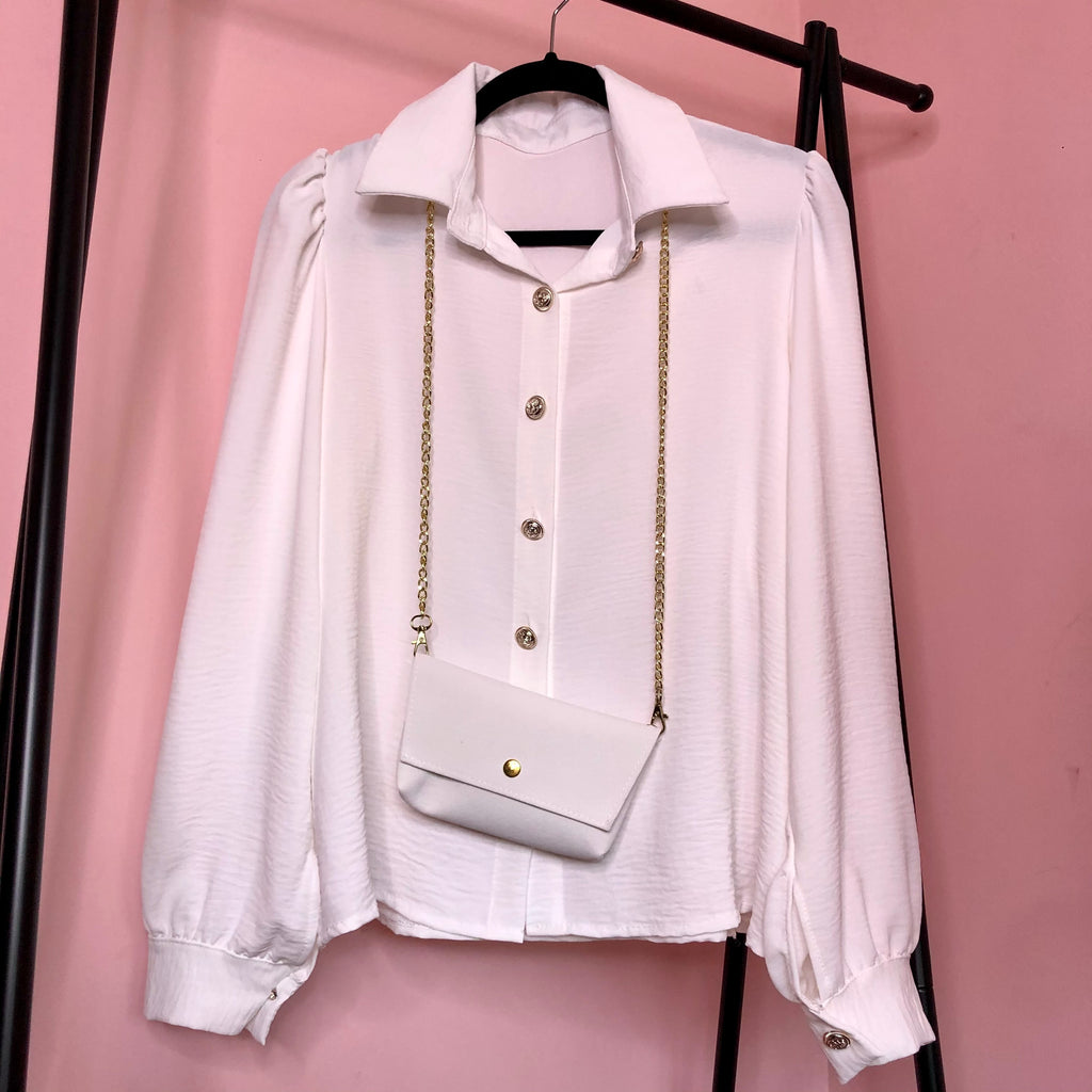 Lexi White Shirt With Matching Bag - Celeb Threads
