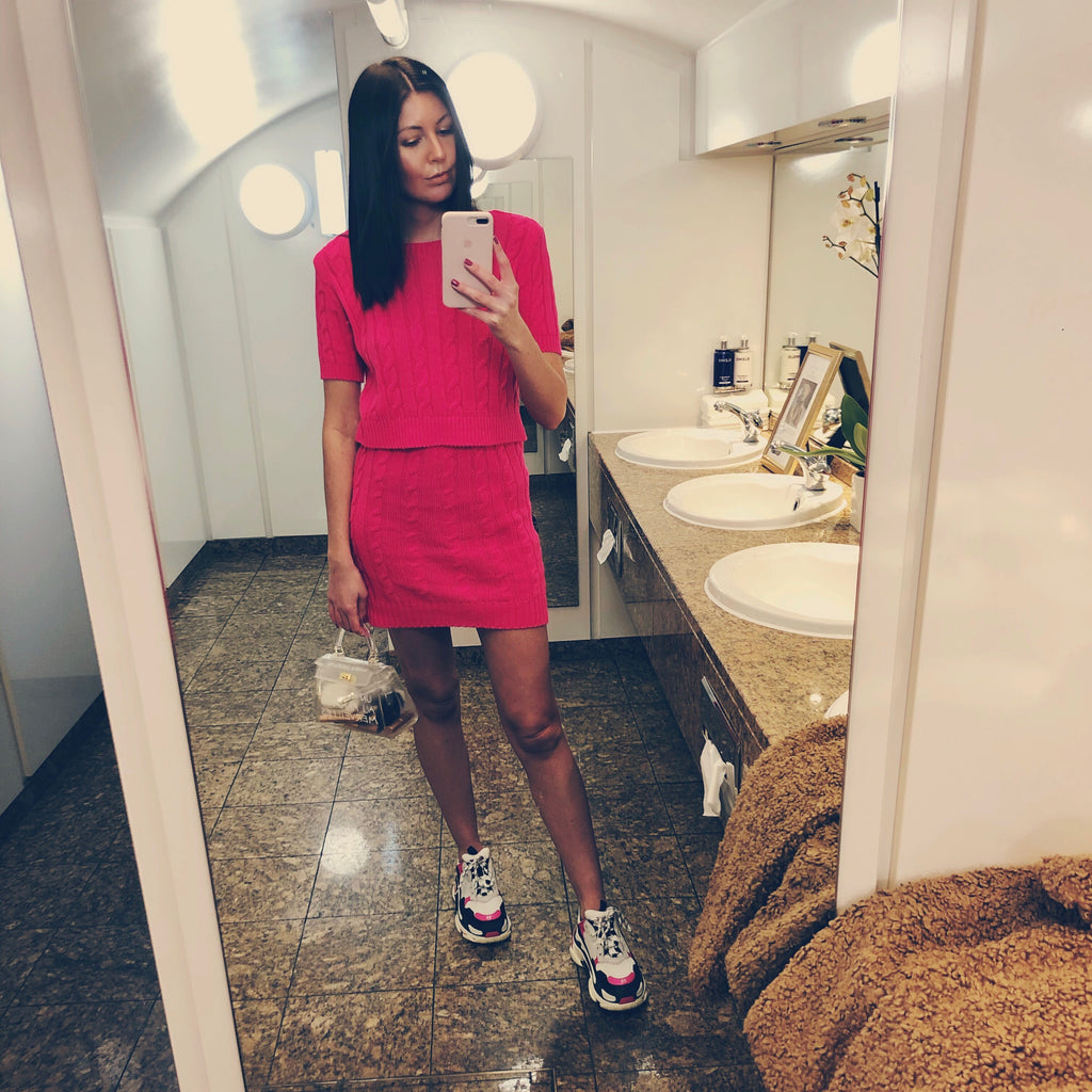 MADISON HOT PINK CABLE KNIT CO ORD - Celeb Threads