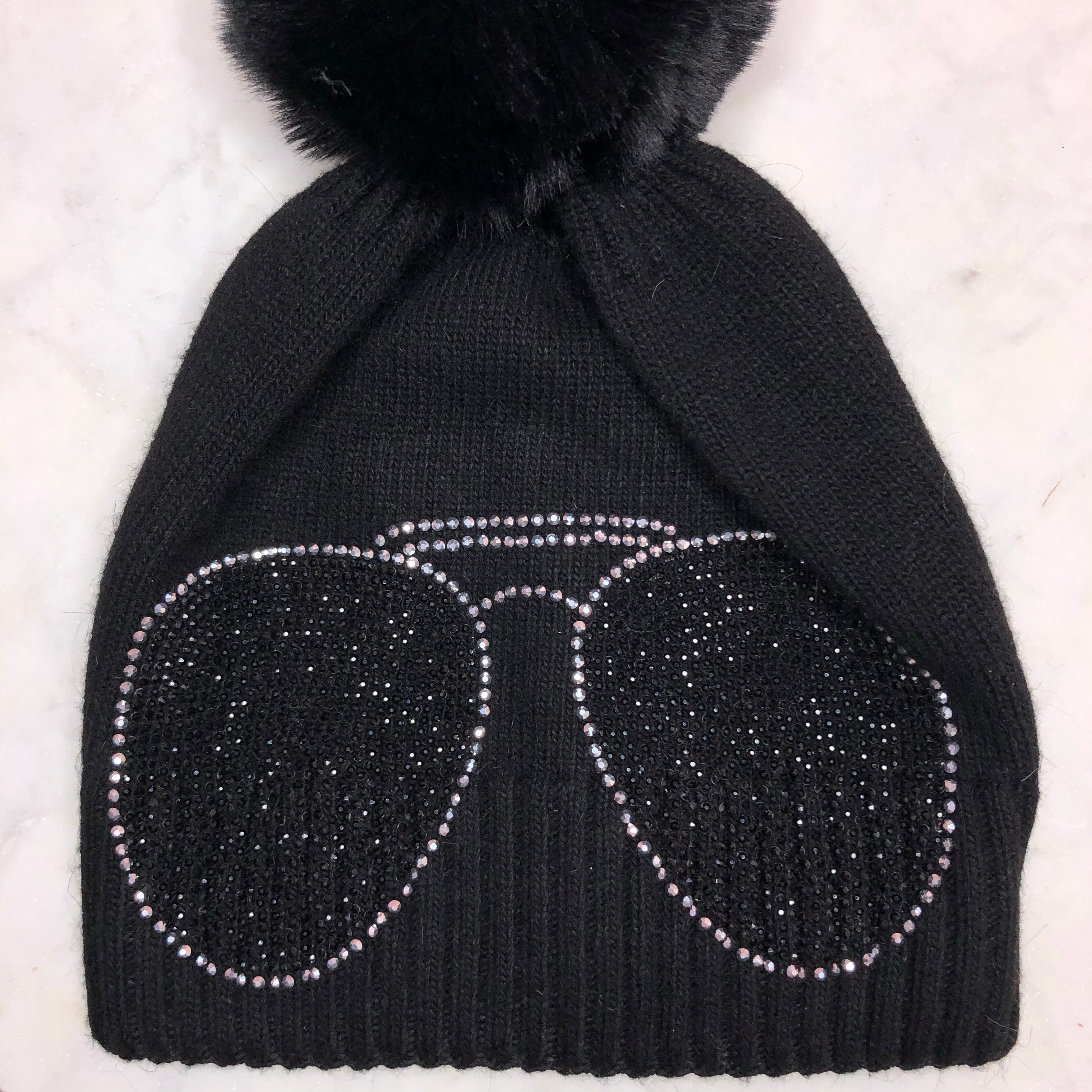 DIAMANTE BOBBLE HAT