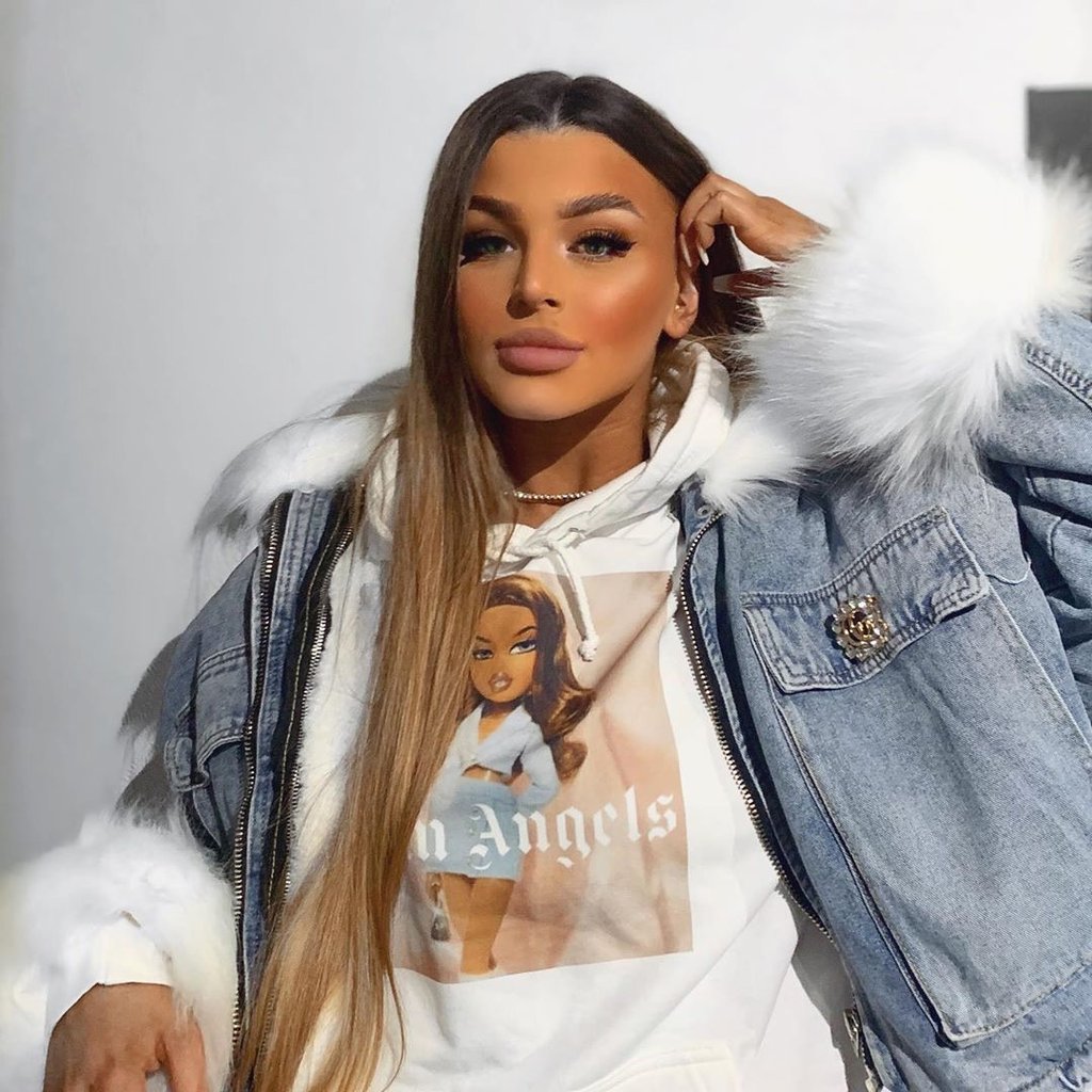 ALYSSA WHITE FAUX FUR DENIM JACKET - Celeb Threads
