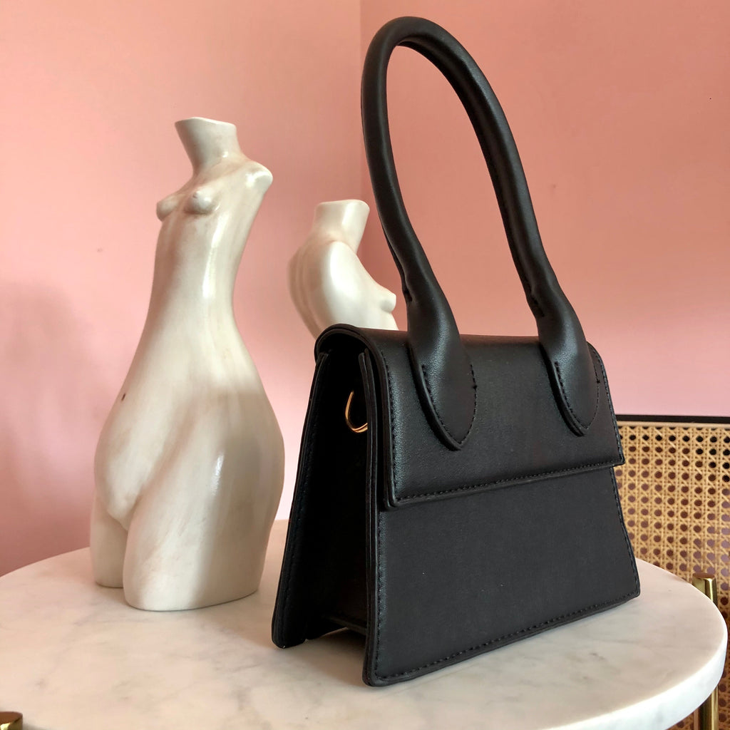 BLACK TOP HANDLE BAG